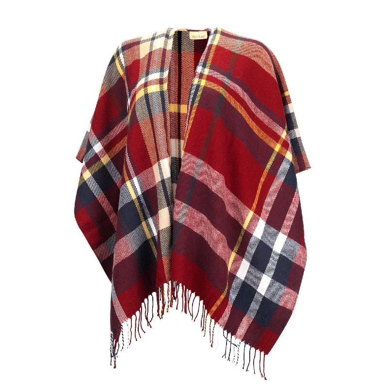 Navy Garnet Plaid Kennedy Shawl