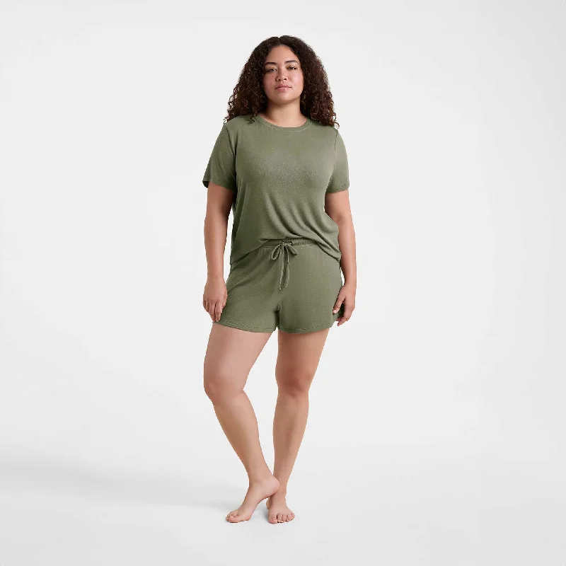 Ribbed Pajama Short Set | Olive