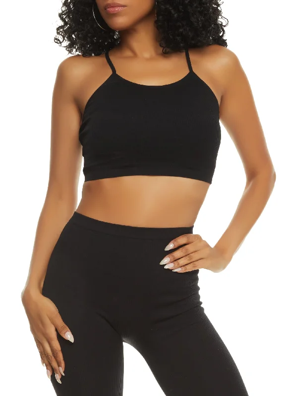 Basic Seamless Ribbed Scoop Neck Cami