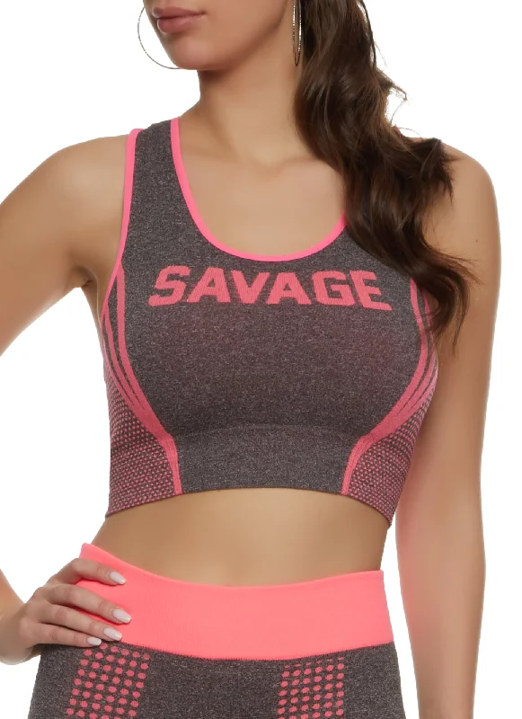 Seamless Savage Graphic Racerback Tank Top