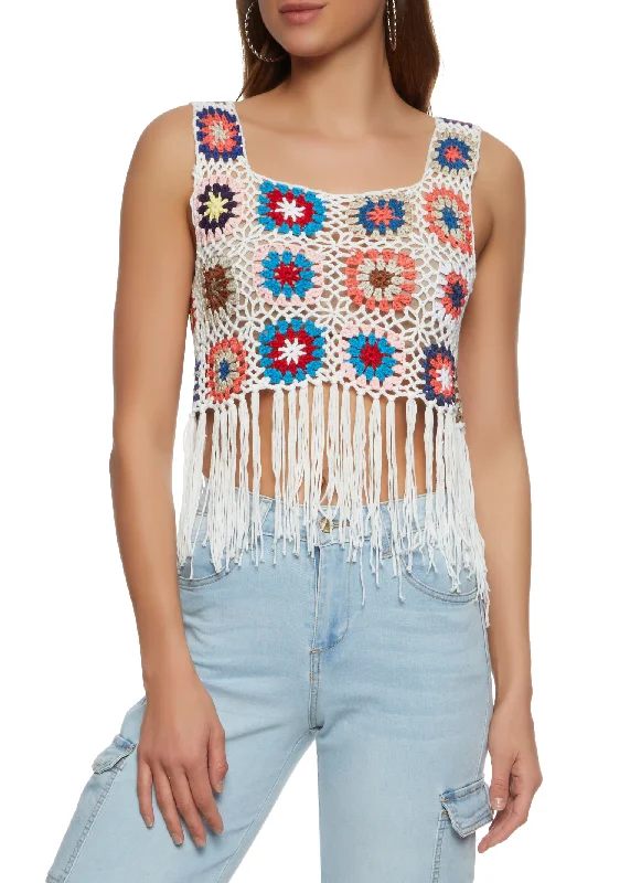 Crochet Fringe Hem Tank Top